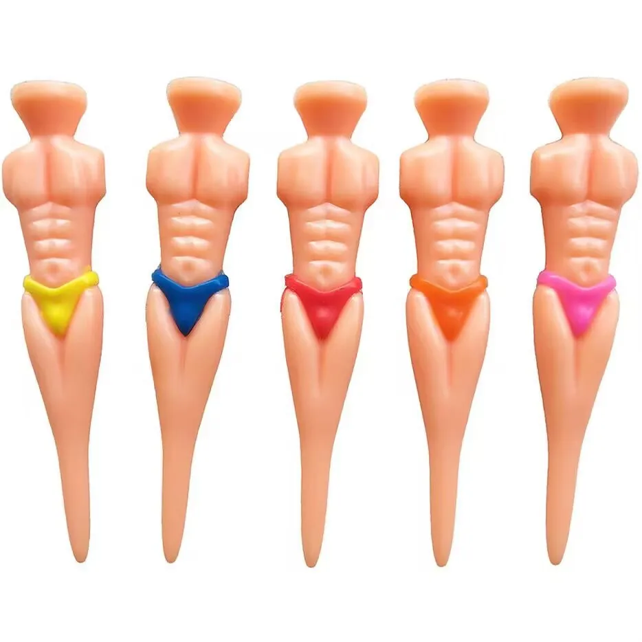 Crossfit G - Golf-Tees, 10 Stück, zufällige Farbe, Muskelmännchen,