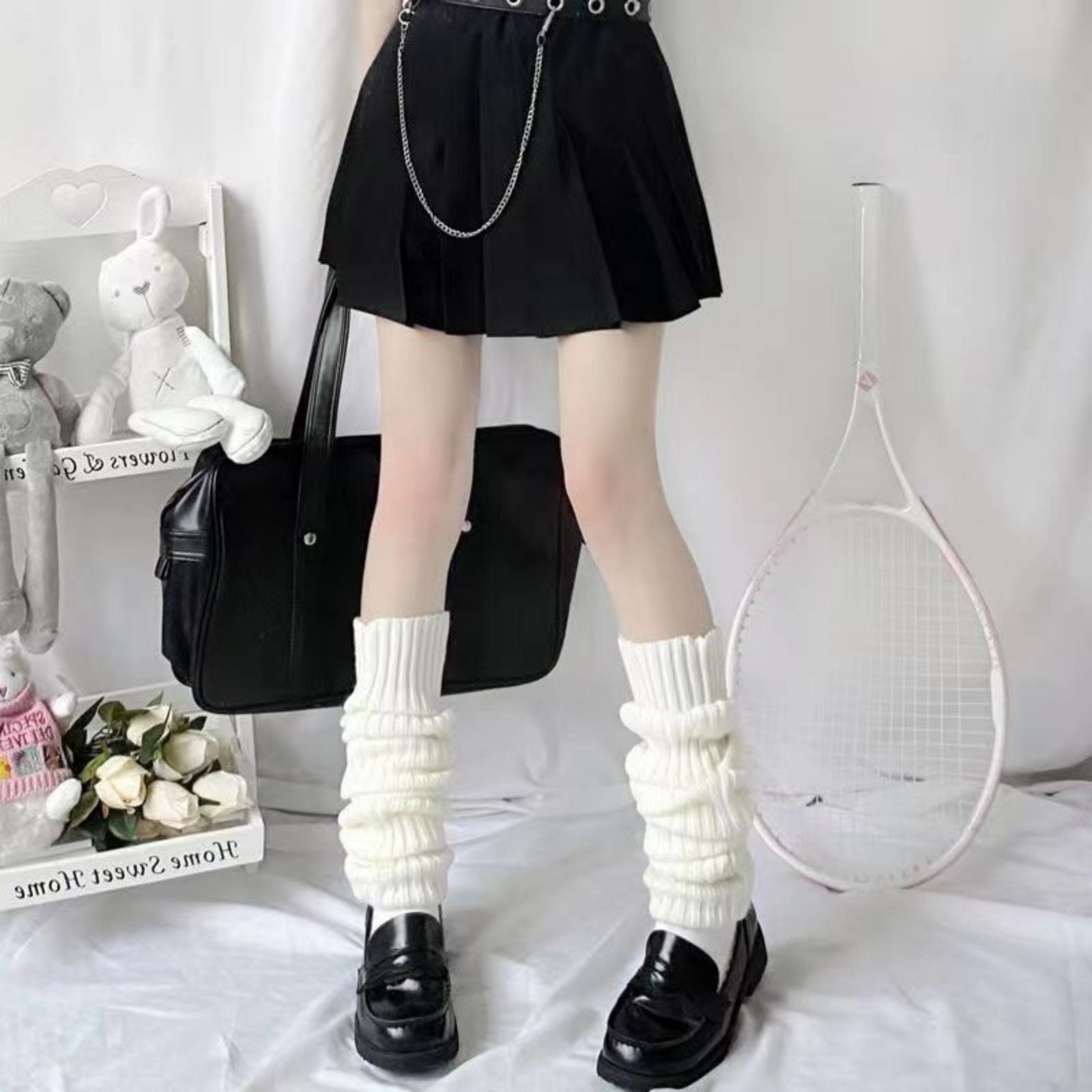 Gestrickte Beinwärmer im korea – Knee Sleeve Pair Bewertung und Preis